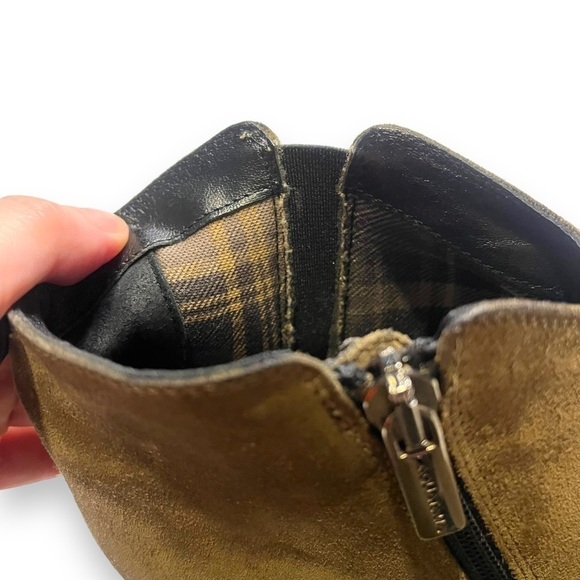 AQUATALIA Women's Suede Made in Italy Army Green Ankle Boots Sz 8.5 - Picture 7 of 8